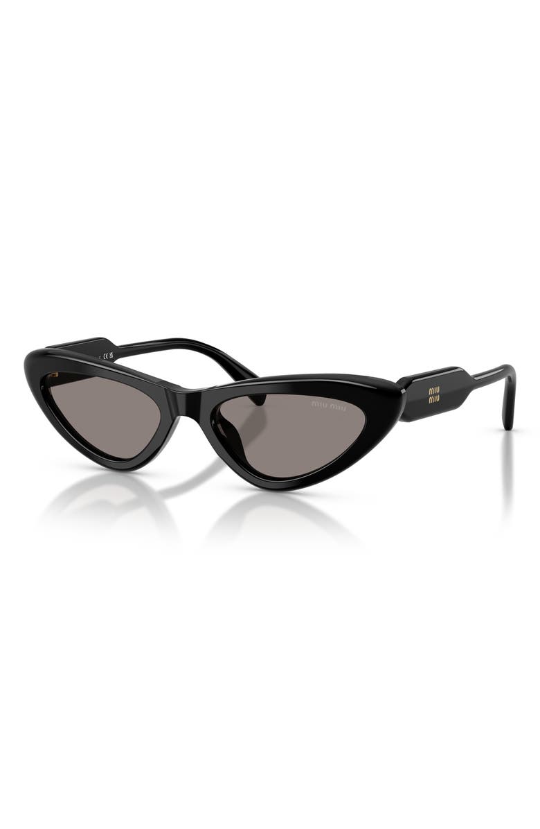 Miu Miu 55mm Cat Eye Sunglasses, Alternate, color, Black / Dark Grey