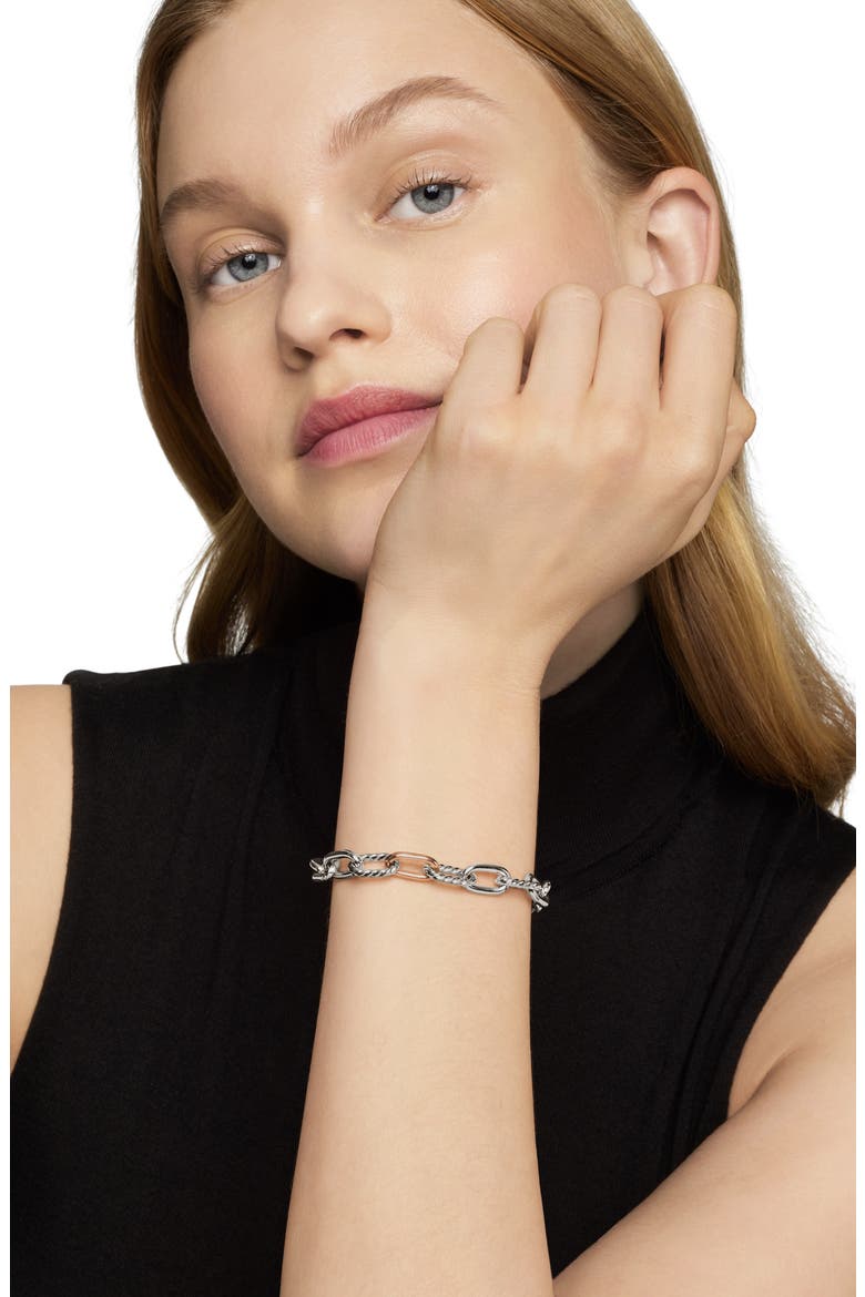 DY Madison Chain in Sterling Silver with 18K Rose Gold Bracelet, 8.5mm, Alternate, color, SILVER 18K ROSE GOLD