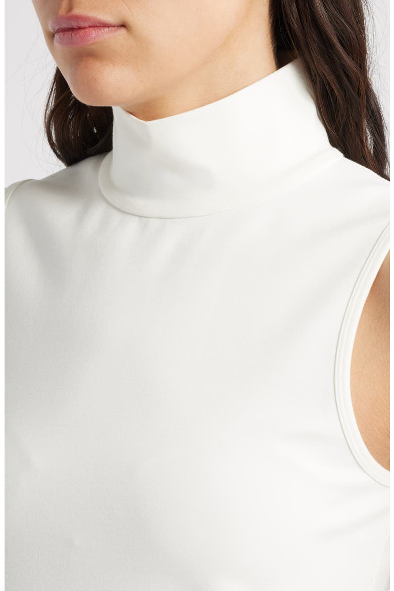 Irina Sleeveless Ponte Turtleneck Top, Alternate, color, WHITE