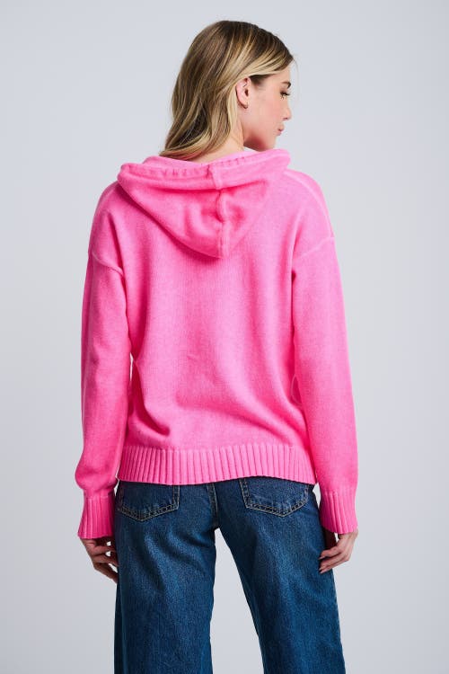 Lisa Todd Neon Lights Cotton Knit Hoodie In Pink