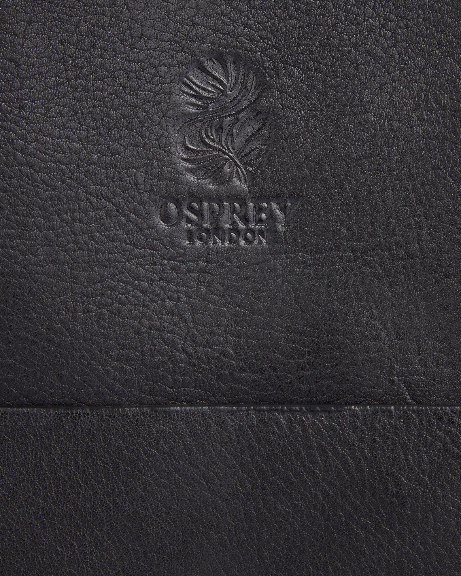 Osprey London The Vintage Santa Fe Leather Tote Bag, Alternate, color, Black