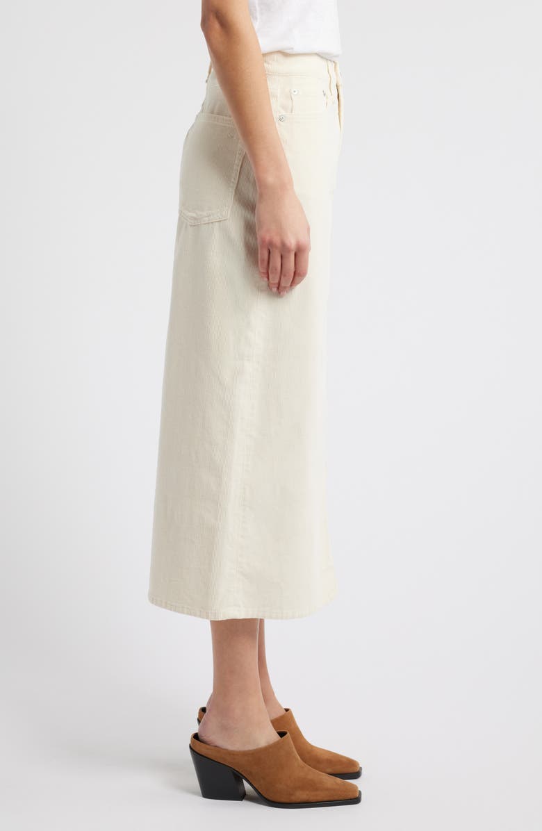 rag & bone Gillian Corduroy Midi Skirt, Alternate, color, Ecru