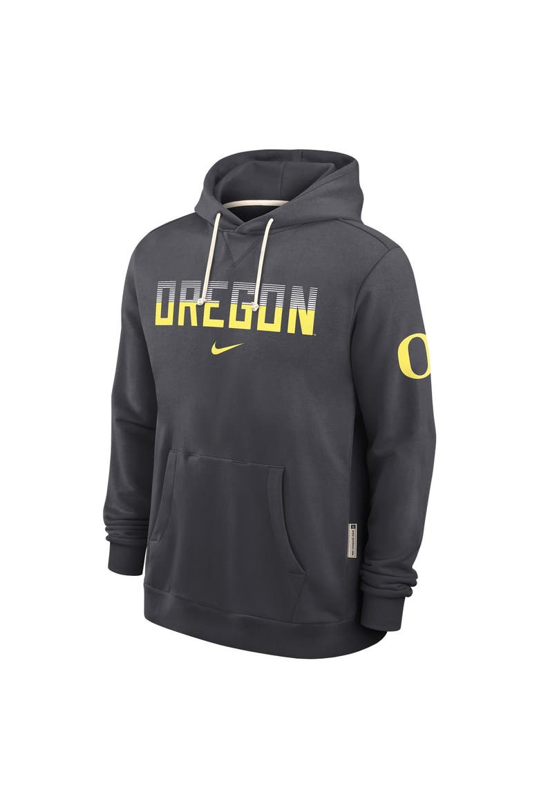 Men's Nike Anthracite Oregon Ducks 2026 Sideline Standard Issue Dri-FIT Hoodie, Alternate, color, Anthracite