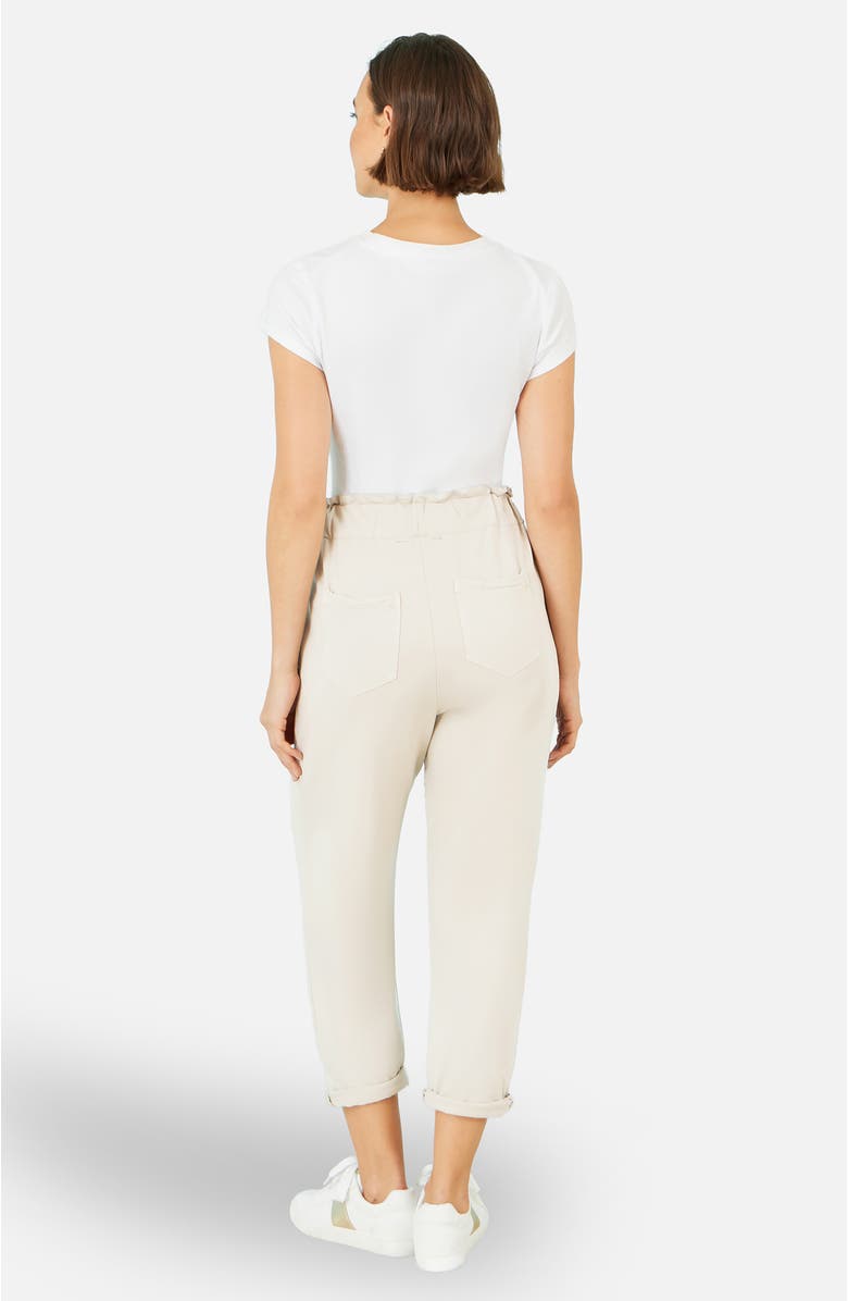 Yumi Cotton Relaxed Stretch Trousers, Alternate, color, Chalk