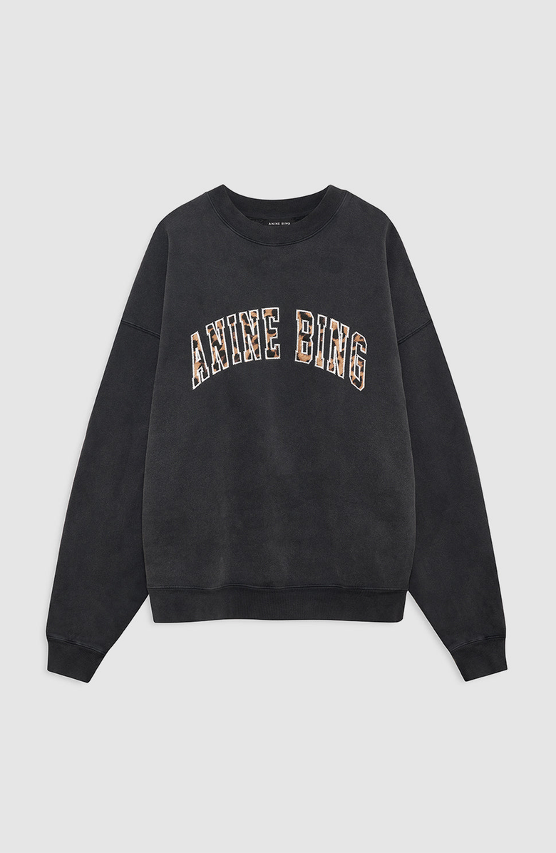 ANINE BING Miles Sweatshirt, Alternate, color, Washed Black