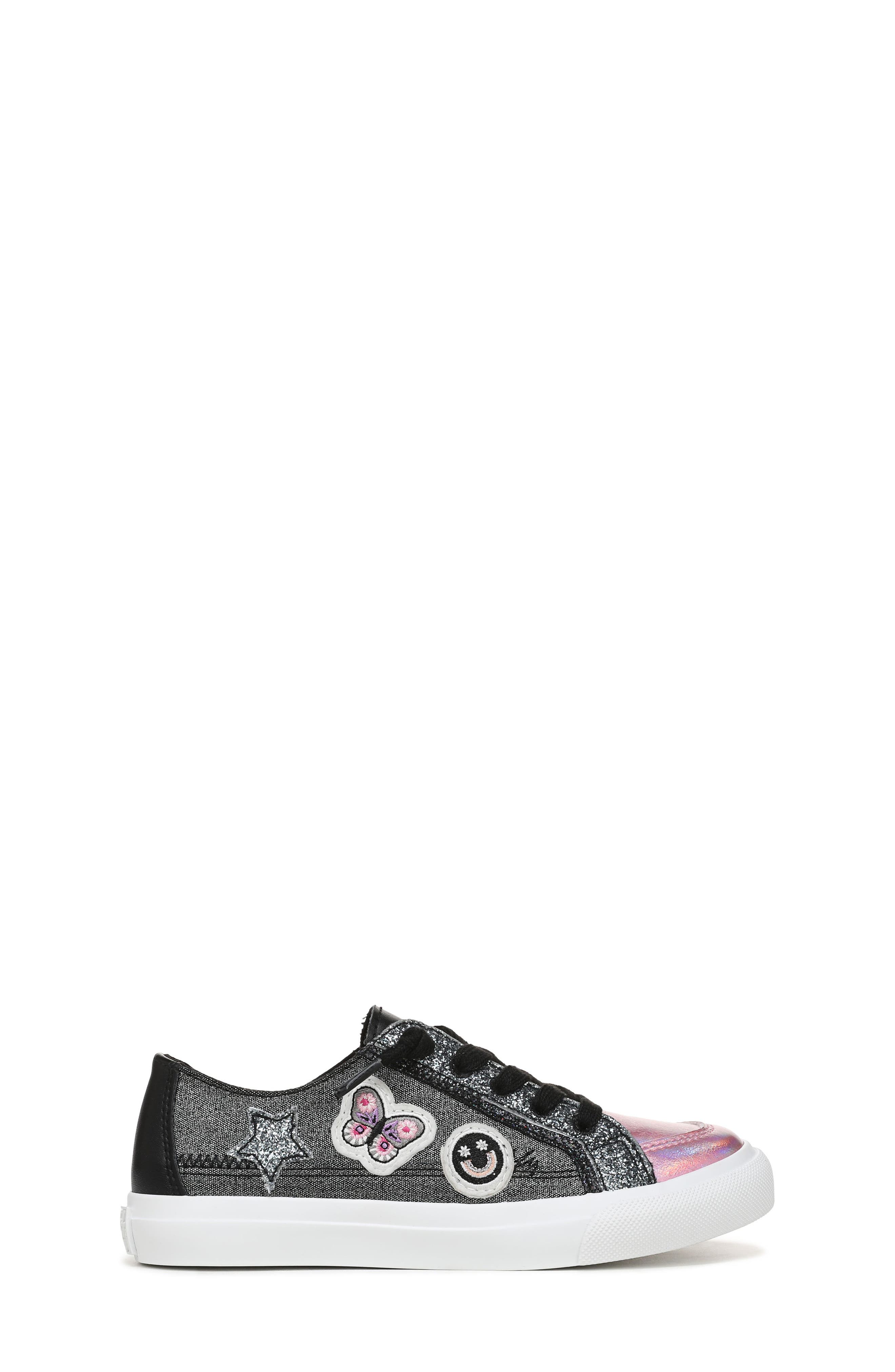 Blowfish Malibu Kids' Pebble Sneaker, Alternate, color, Black / Pink Faux Leather