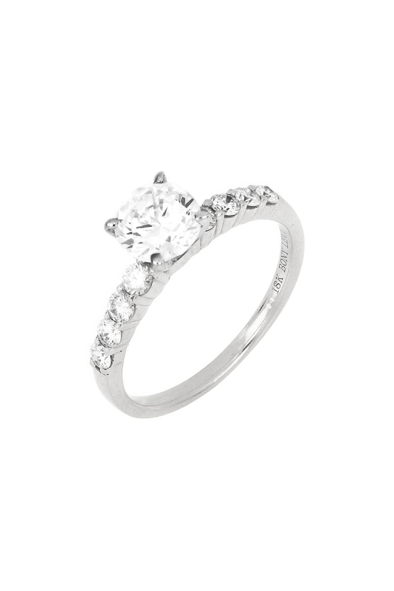 Shared Prong Diamond Engagement Ring Setting (Nordstrom Exclusive), Main, color, WHITE GOLD