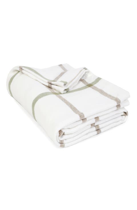 Copenhagen Windowpane Check Cotton Blanket