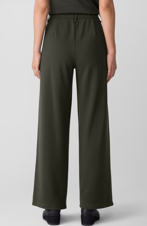 Eileen Fisher High Waist Wide Leg Pants In Green