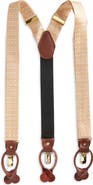 CLIFTON WILSON Gold Polka Dot Silk Suspenders