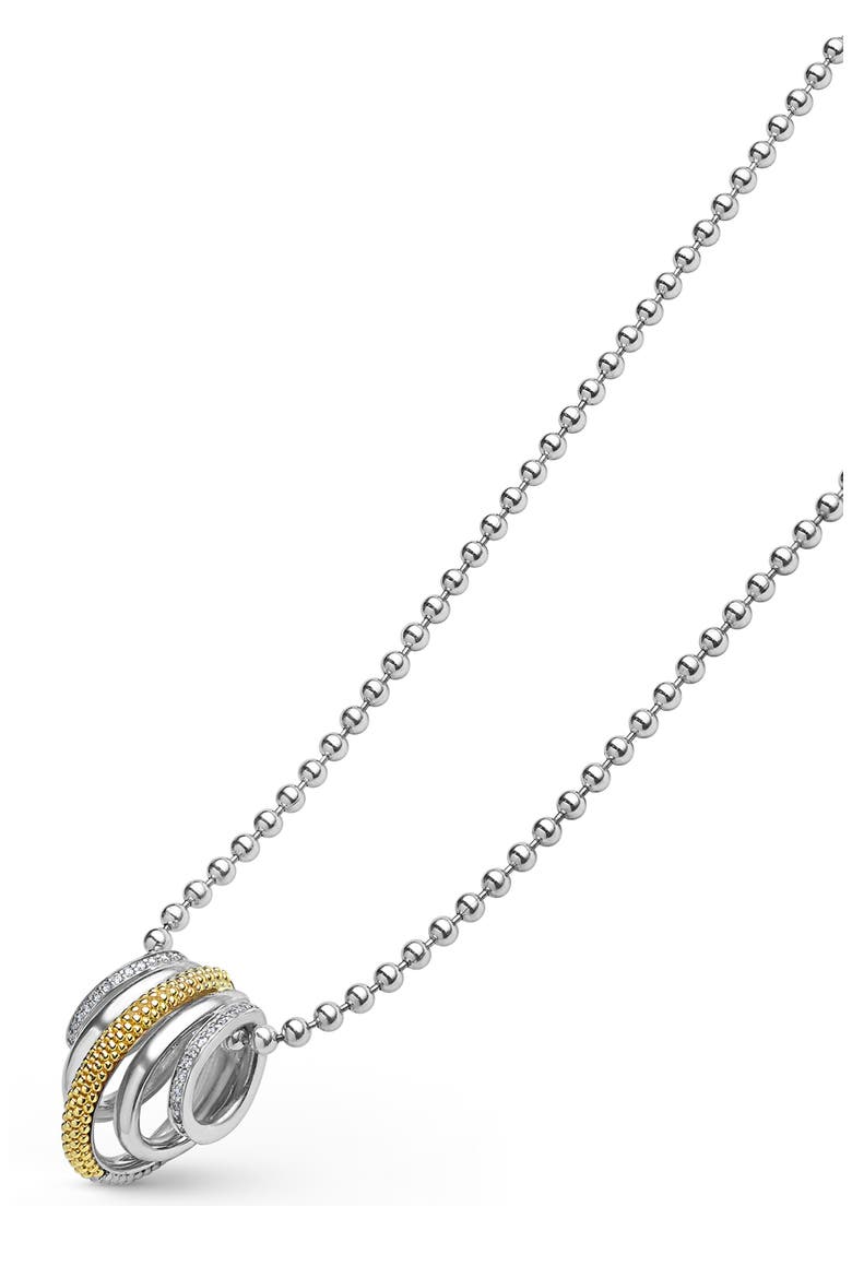 Caviar Lux Pavé Diamond Pendant Necklace, Alternate, color, TWO-TONE