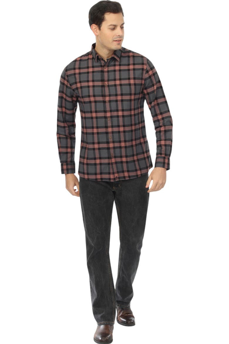 Men's Ascent Plaid Light Flannel Shirt, Alternate, color, Grey