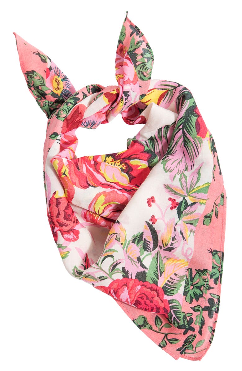 SAACHI Floral Print Scarf, Alternate, color, Pink