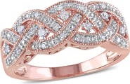DELMAR Two-Tone Pavé Diamond Braid Ring