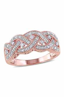 DELMAR Two-Tone Pavé Diamond Braid Ring