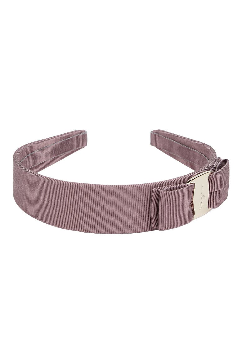 Salvatore Ferragamo Vara Bow Grosgrain Headband, Main, color, CINDER ROSE