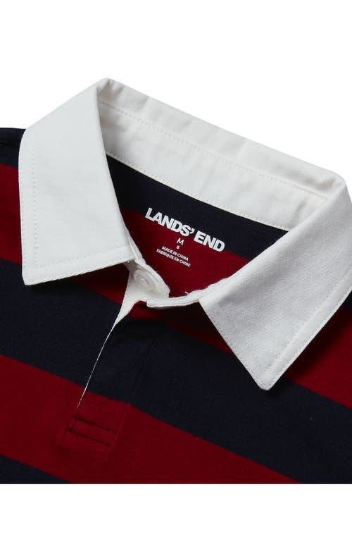 Lands' End Boys Long Sleeve Collared Rugby Shirt In Brown