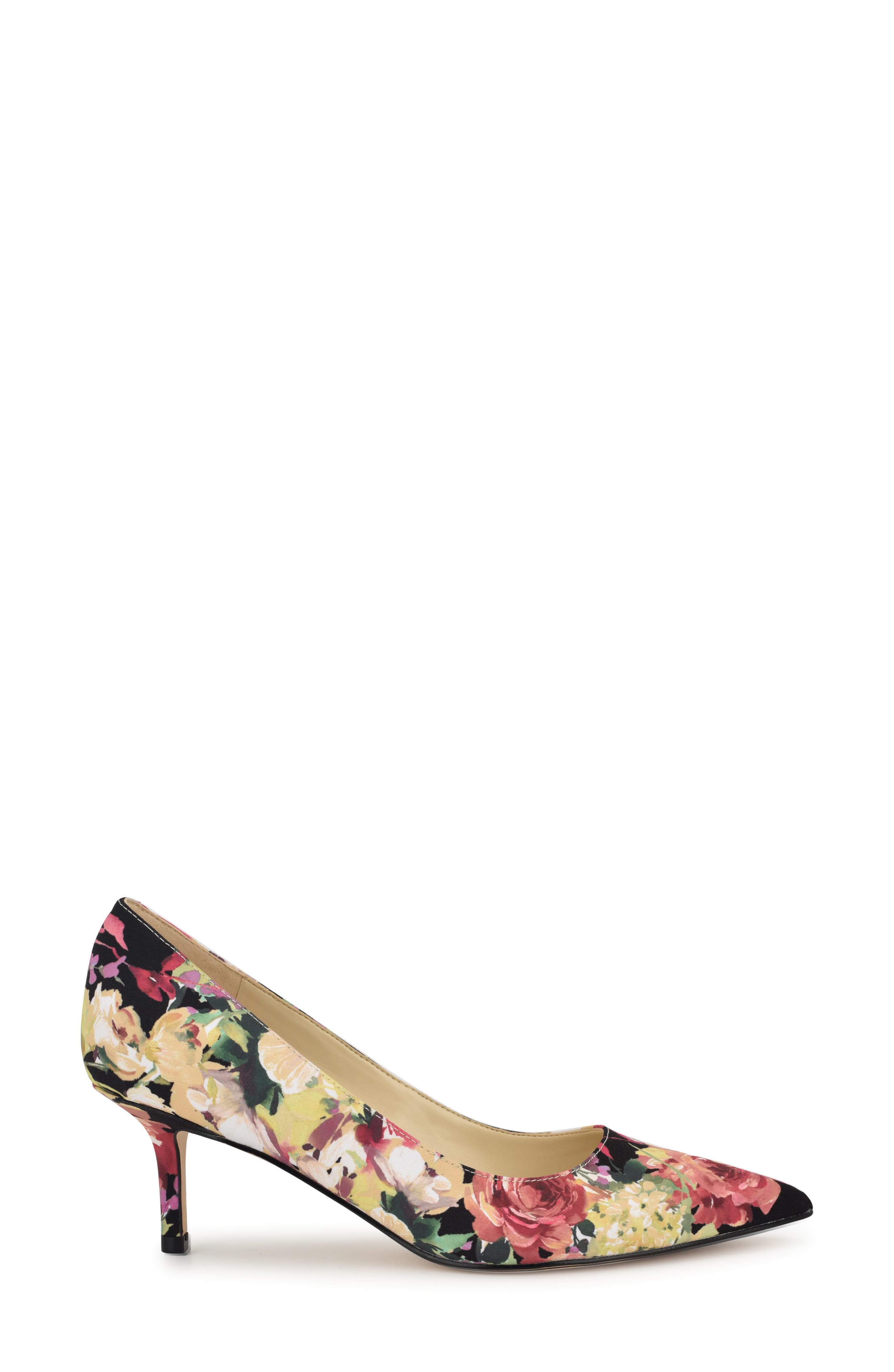 Arlene Pointed Toe Pump, Alternate, color, BLACK FLORAL MULTI