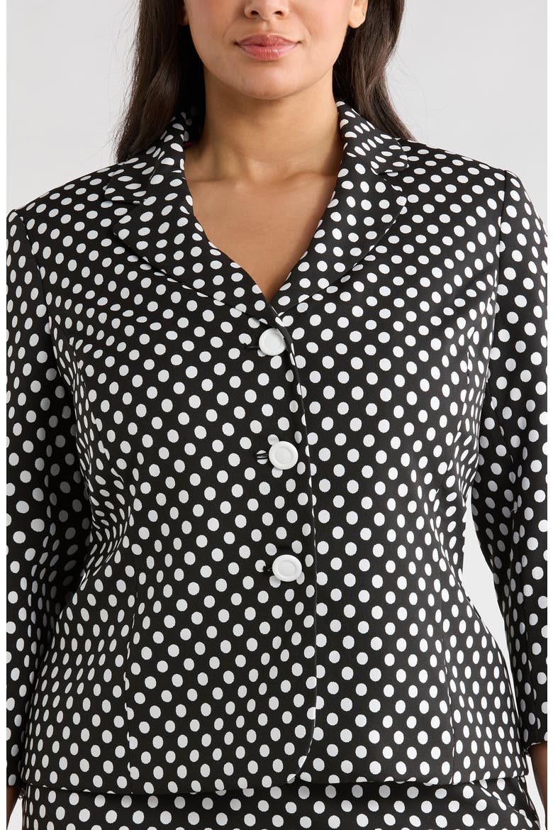 Dot Three Button Jacket, Alternate, color, BLACK/ LILY WHITE