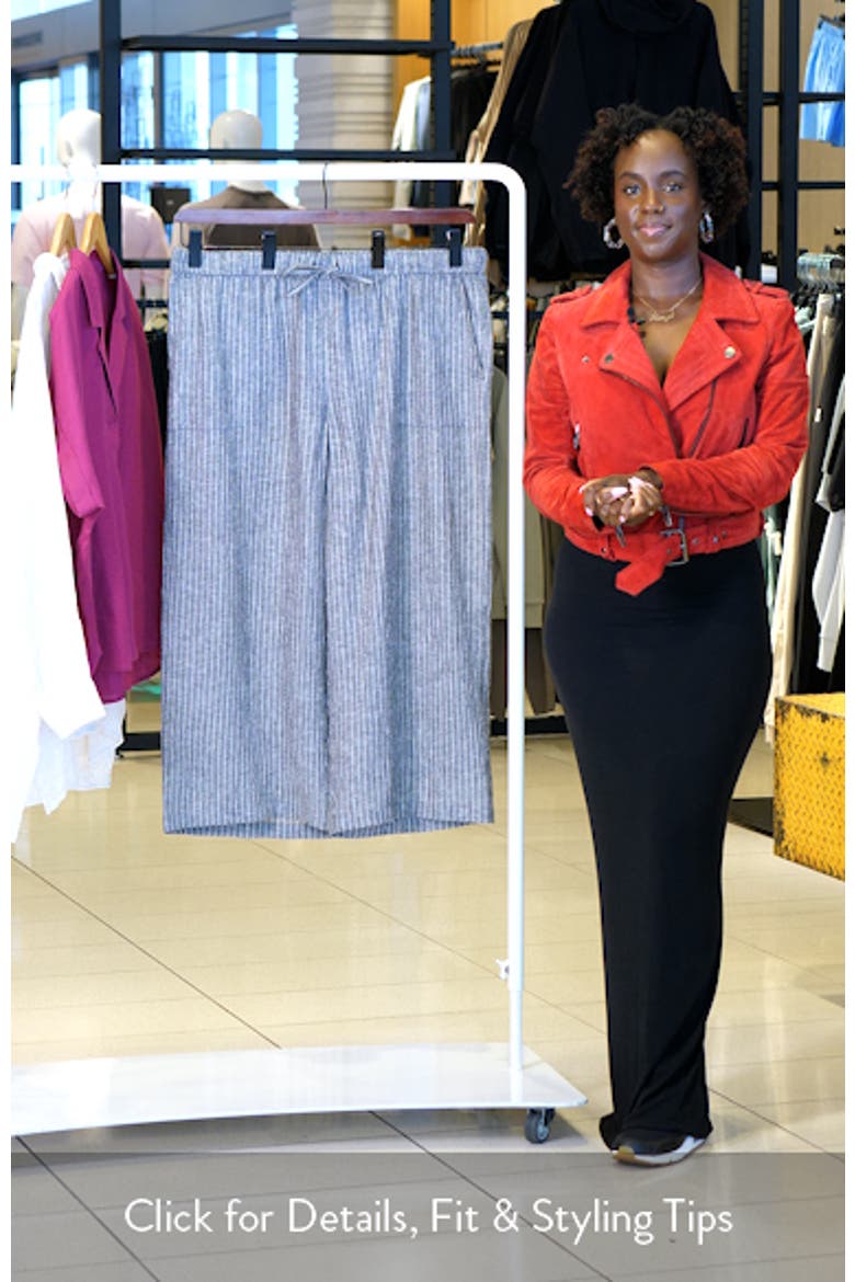 Stripe Organic Linen Crop Wide Leg Pants video