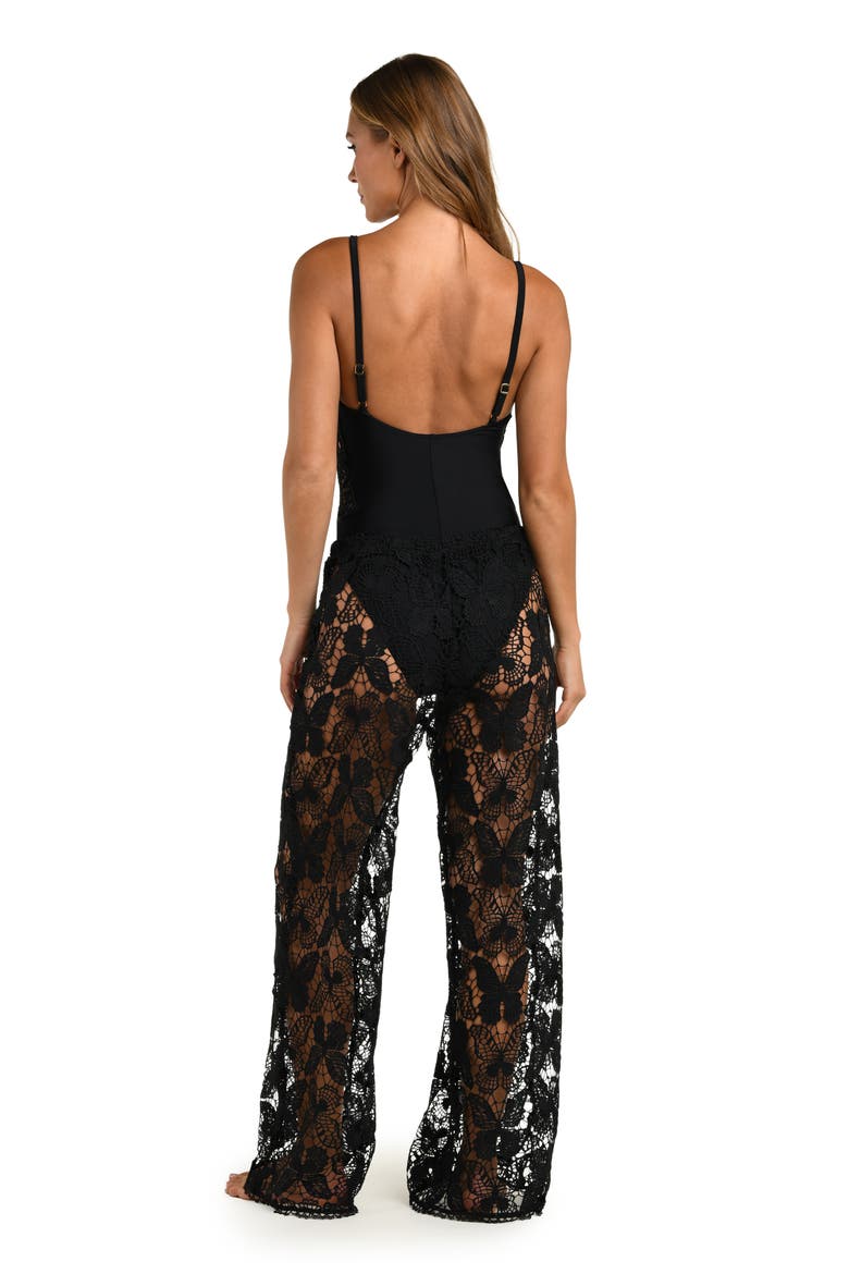 Butterfly Cover-Up Pants, Alternate, color, BLACK