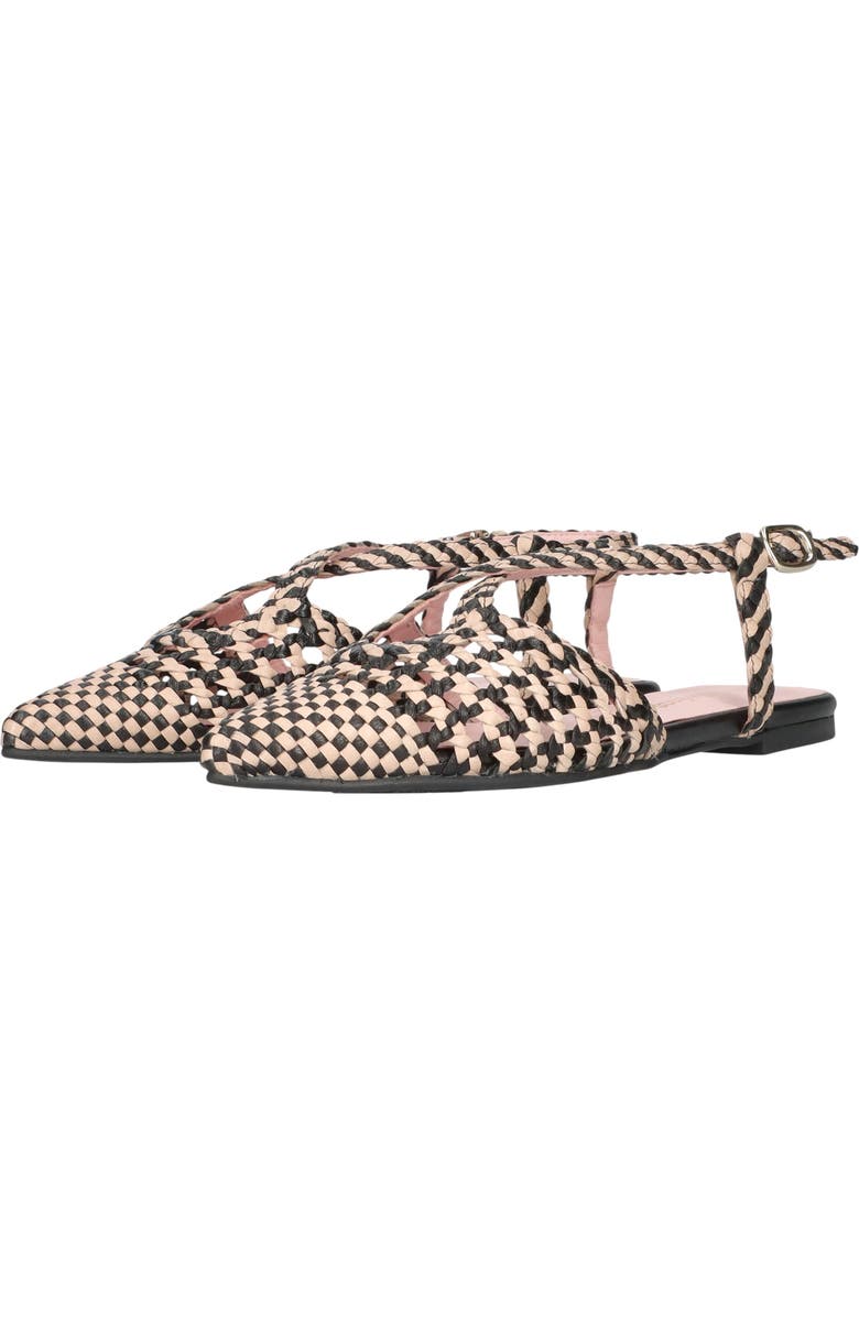 Pretty Ballerinas Pointed Toe Woven Sling Back, Alternate, color, Black