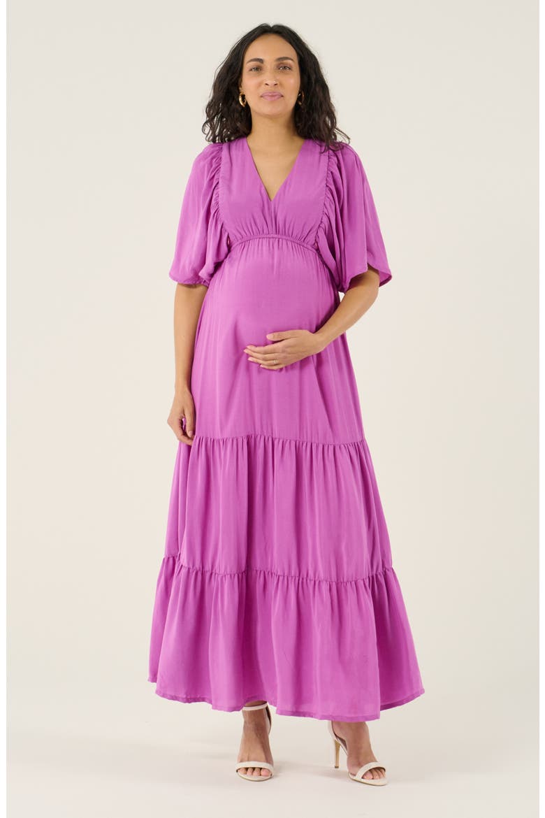 Claudette Maternity maxi dress, Main, color, Petunia