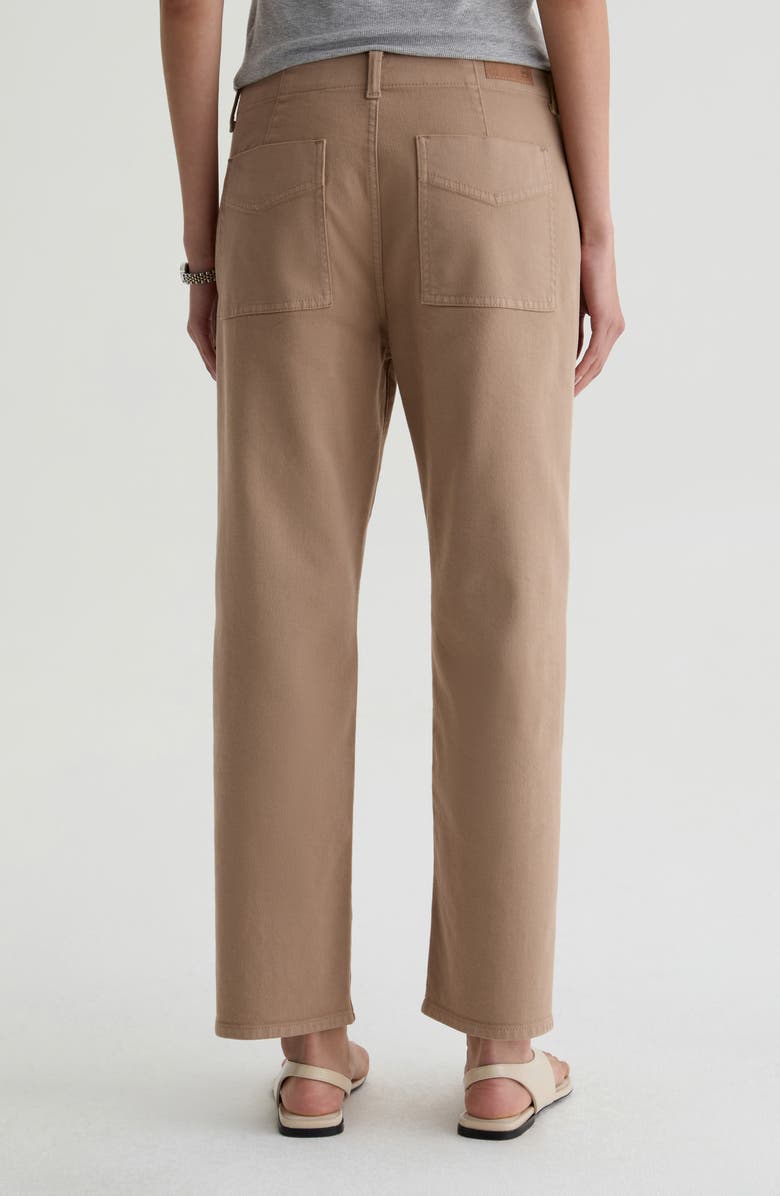 AG Analeigh High Waist Ankle Straight Leg Twill Pants, Alternate, color, Sulfur Light Taupe