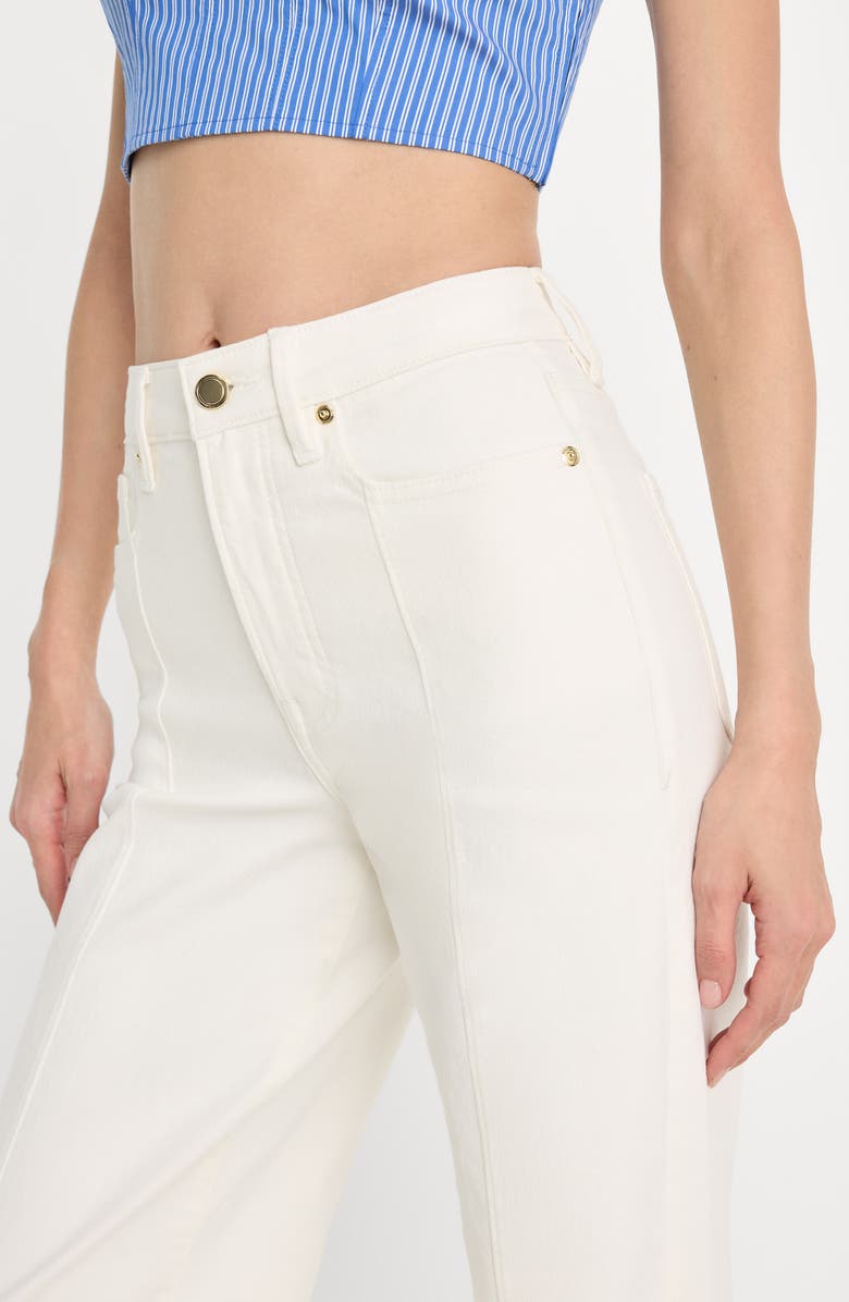 Good American Good Waist High Waist Wide Leg Palazzo Jeans, Alternate, color, Cotton White