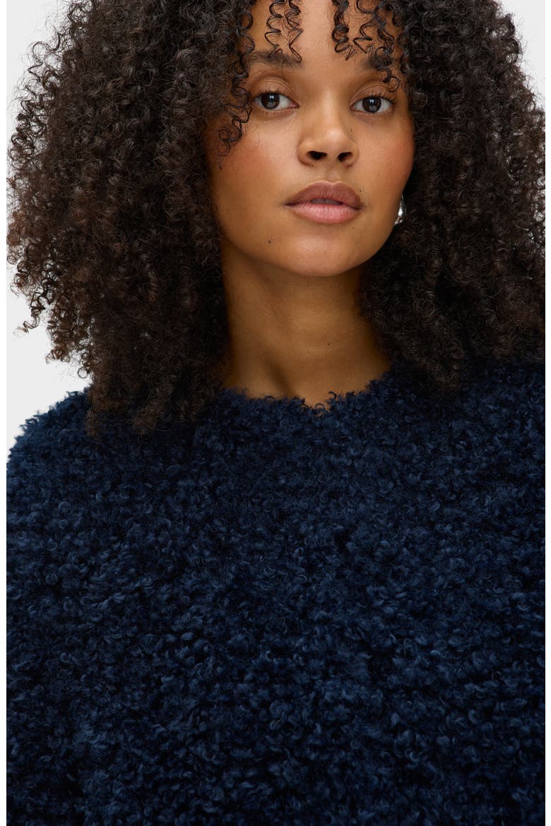 Francine Faux Shearling Jacket, Alternate, color, NAVY