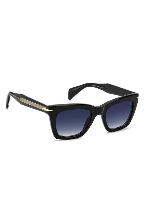 David Beckham Eyewear Db 99/miami 51mm Gradient Rectangular Sunglasses In Black/blue Sf