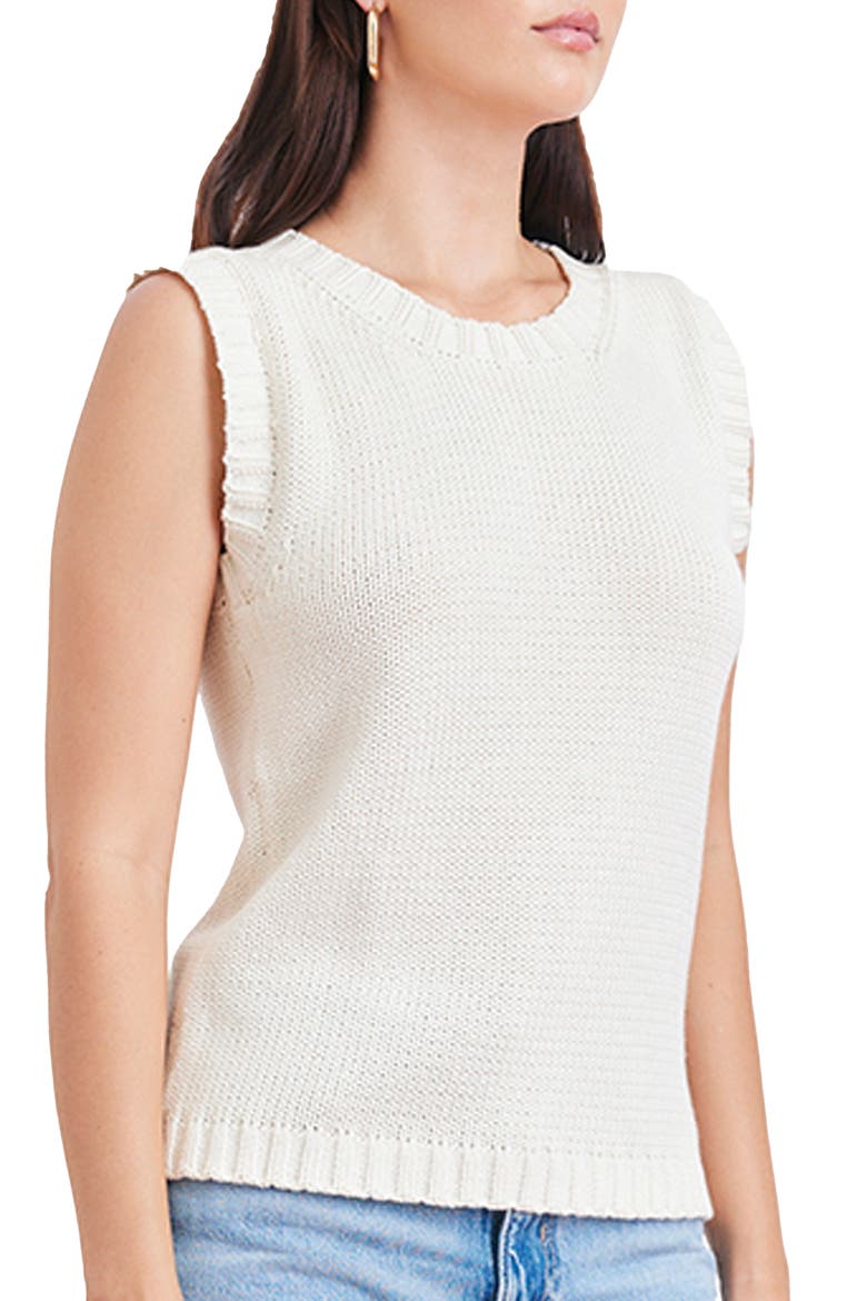 Helena Cotton Sweater Tank, Alternate, color, Oat Milk