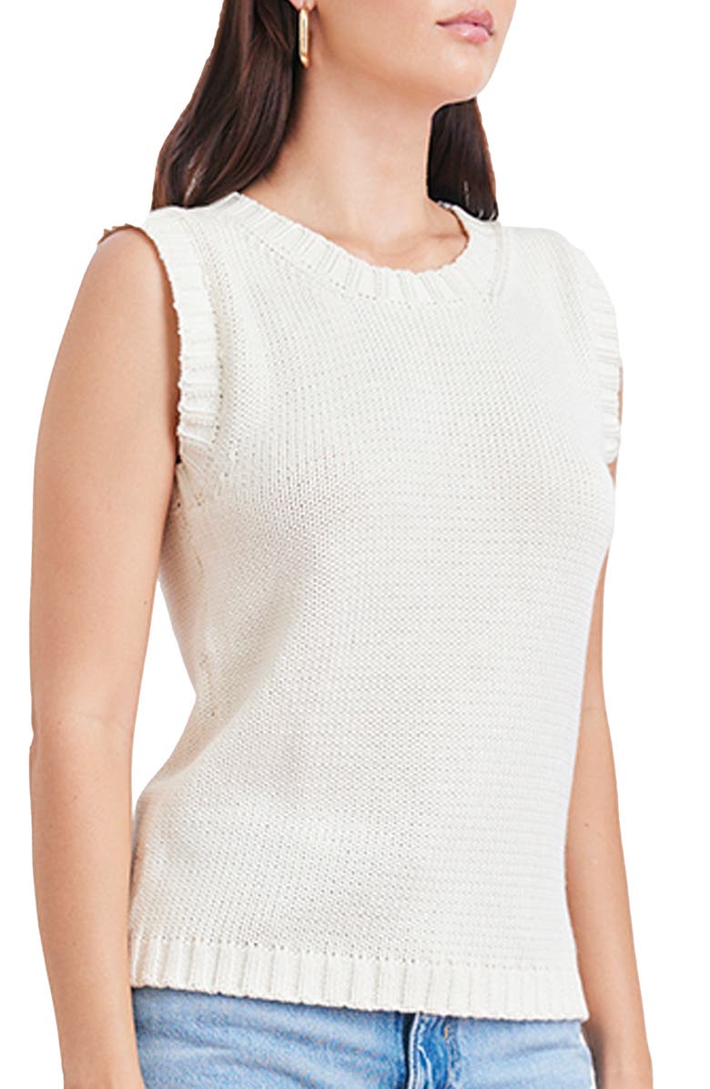 Paneros Clothing Helena Cotton Sweater Tank, Alternate, color, Oat Milk