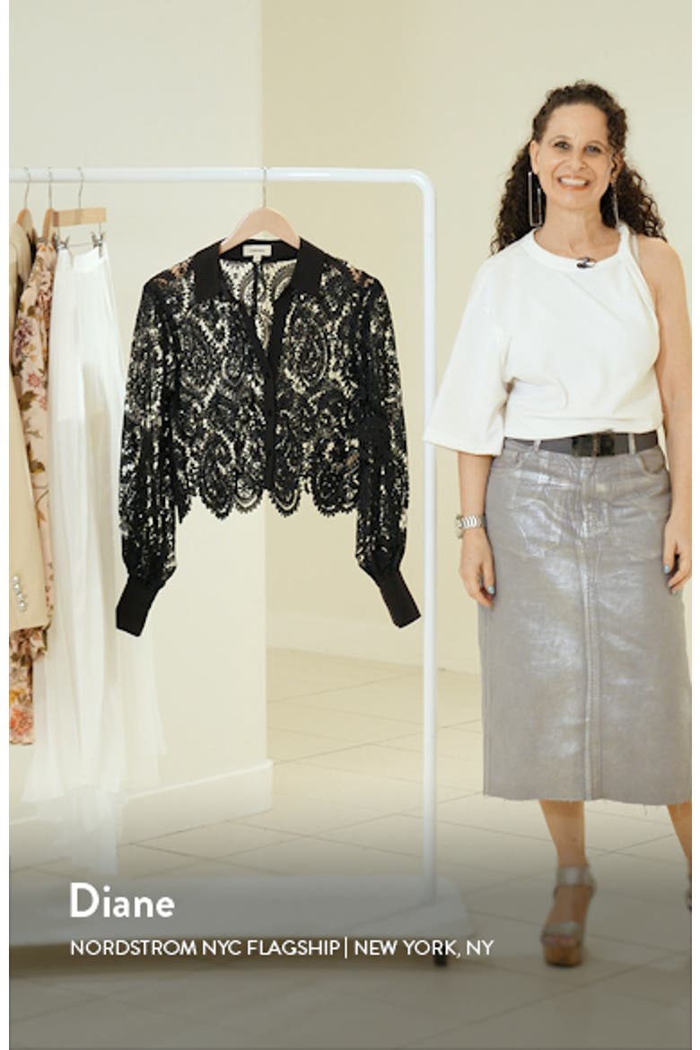Odelia Allover Lace Crop Button-Up Shirt video