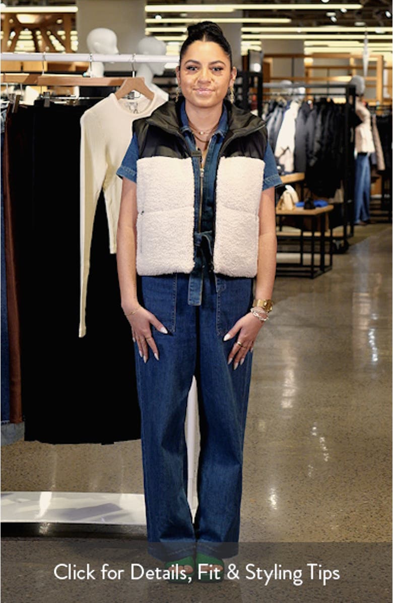 Faux Leather & Faux Shearling Crop Vest, sales video thumbnail