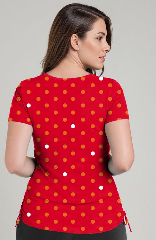 Calypsa Plus Size Short Sleeve Adele Swim Top In Red