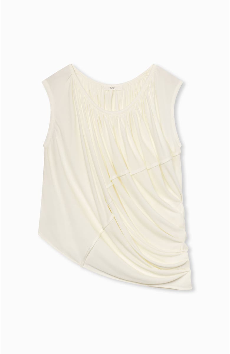 CO Draped Top in Crepe Jersey, Alternate, color, Ivory