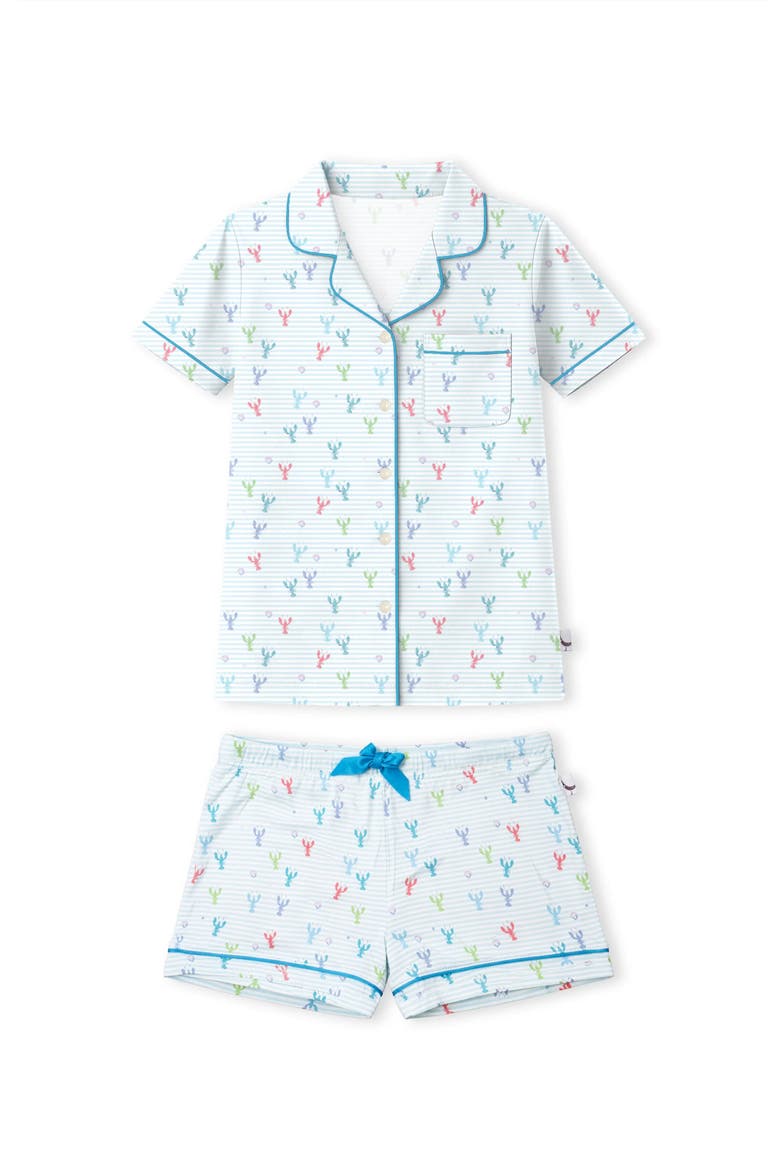 Multicolor Lobster Print Short Sleeve Jersey PJ, Main, color, Blue Multi