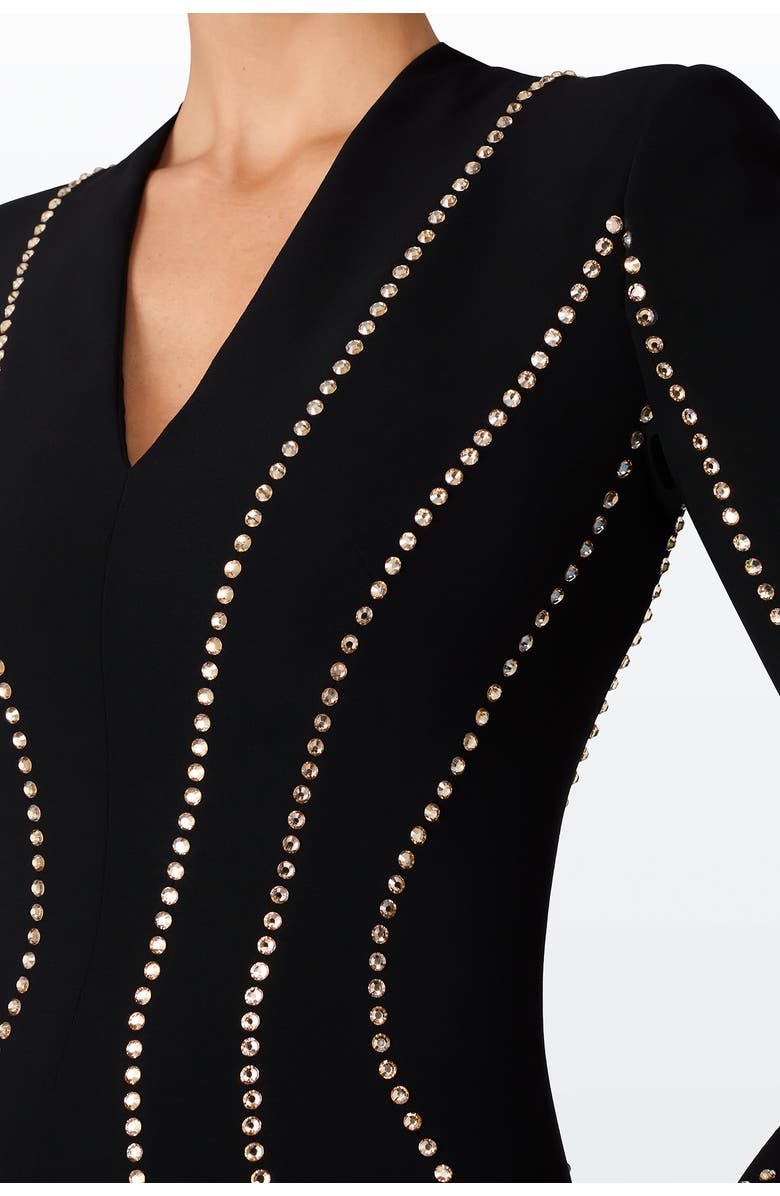 Jenny Packham Victoire Rhinestone-Embellished Maxi Gown, Alternate, color, Liquorice