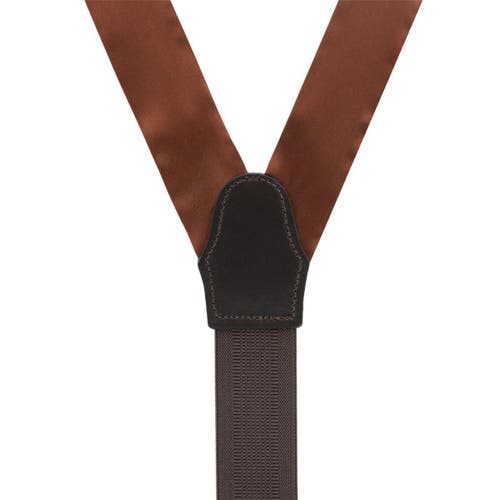 TRAFALGAR TRAFALGAR BIG & TALL DUTTON SOLID COLORED SILK BUTTON END SUSPENDERS 