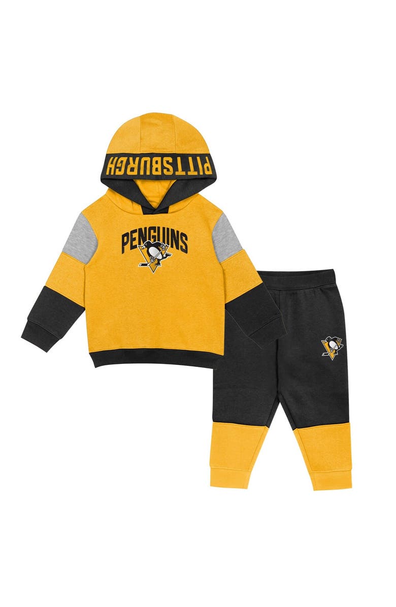 Outerstuff Toddler Gold/Black Pittsburgh Penguins Big Skate Fleece Pullover Hoodie and Sweatpants Set, Main, color, 