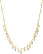 BY ADINA EDEN CZ Multi Shape Shaker Bezel Paperclip Necklace