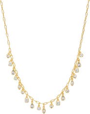 BY ADINA EDEN CZ Multi Shape Shaker Bezel Paperclip Necklace