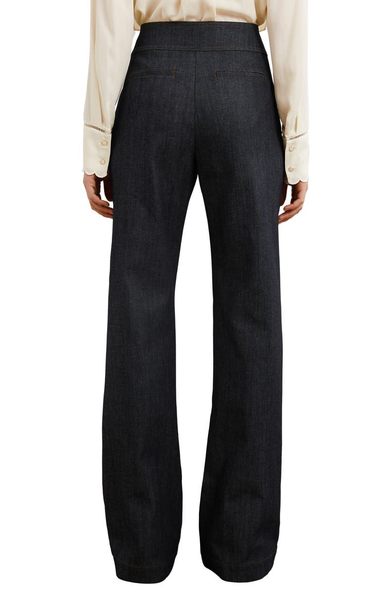 Reiss Skylar Sailor High Waist Bootcut Jeans, Alternate, color, Dark Blue