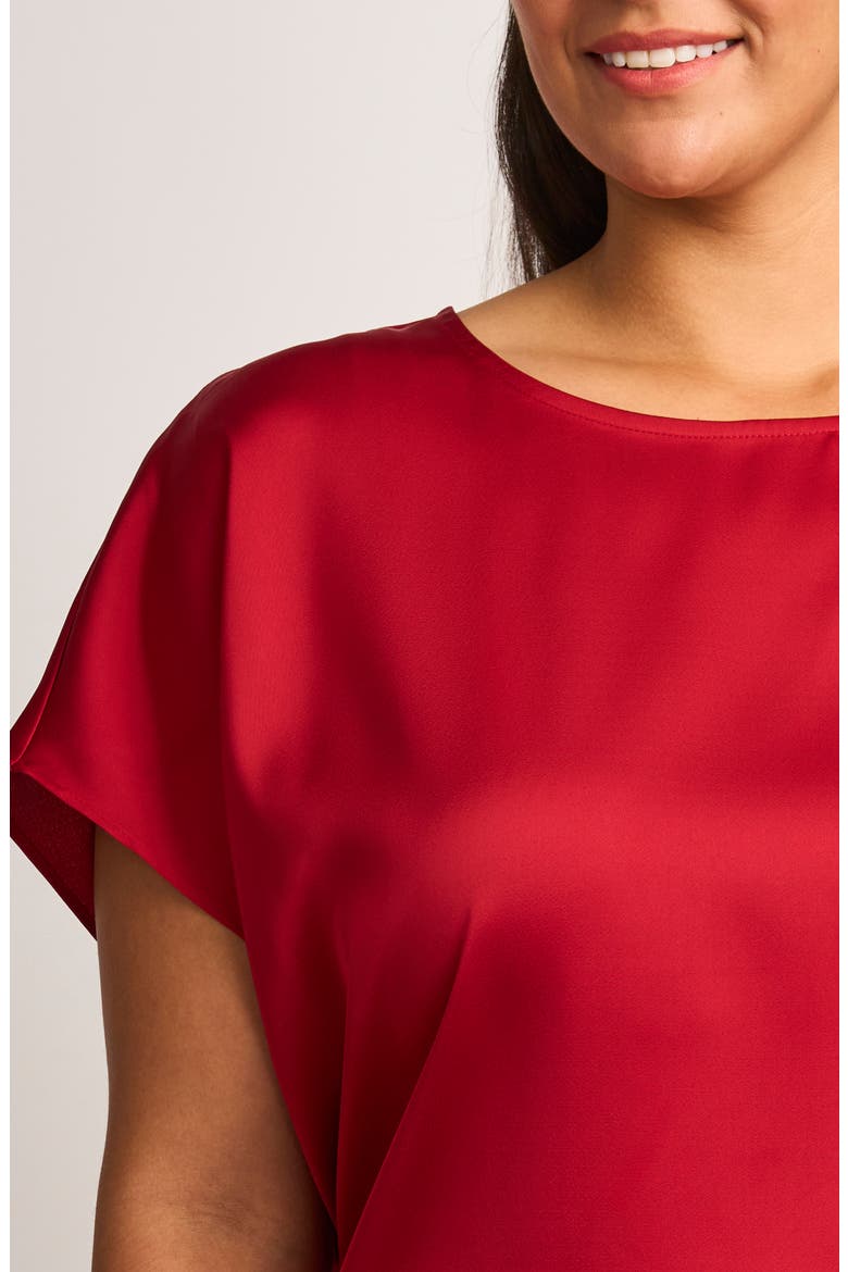 Dolman Sleeve Satin Top, Alternate, color, BRIGHT RED