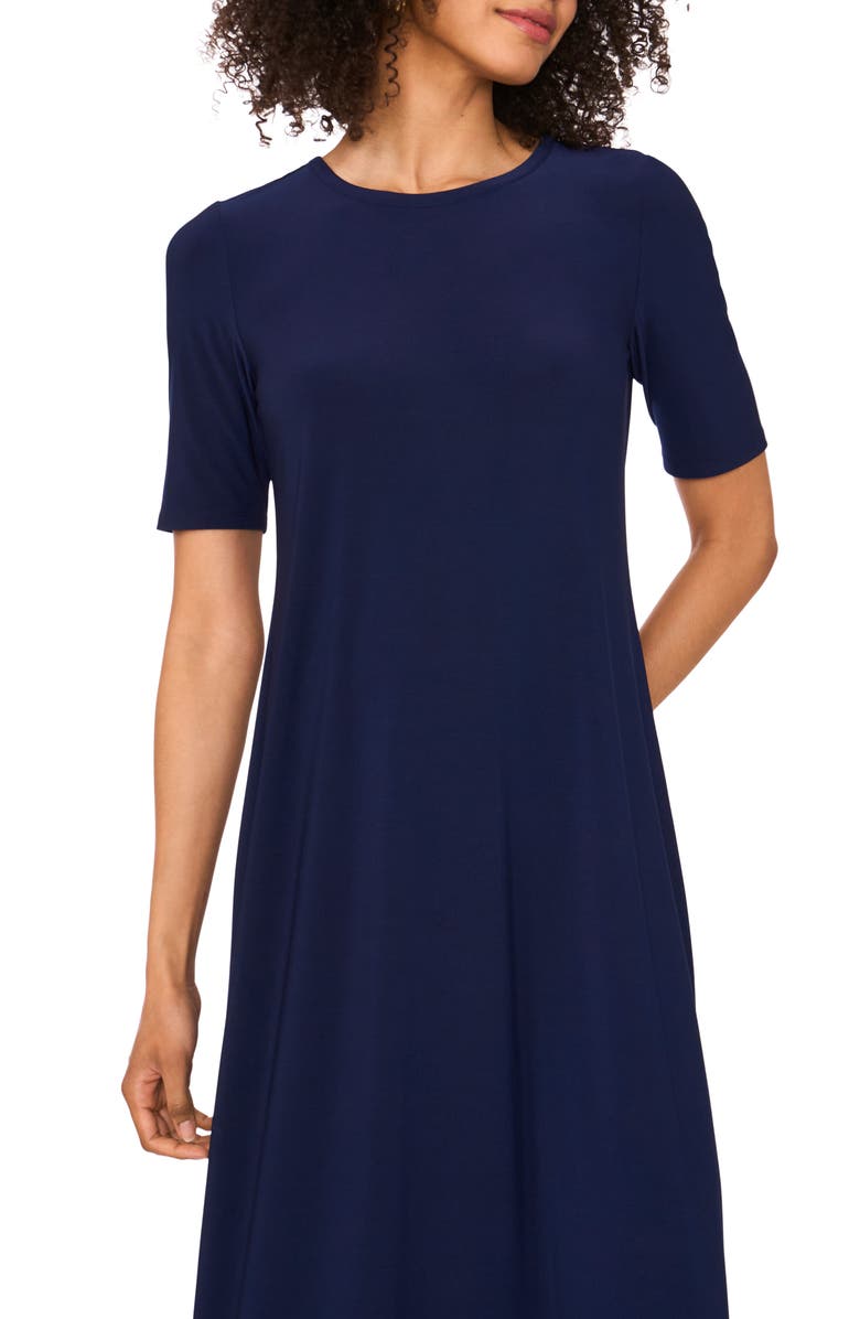 Vince Camuto Short Sleeve Maxi Dress, Alternate, color, Classic Navy