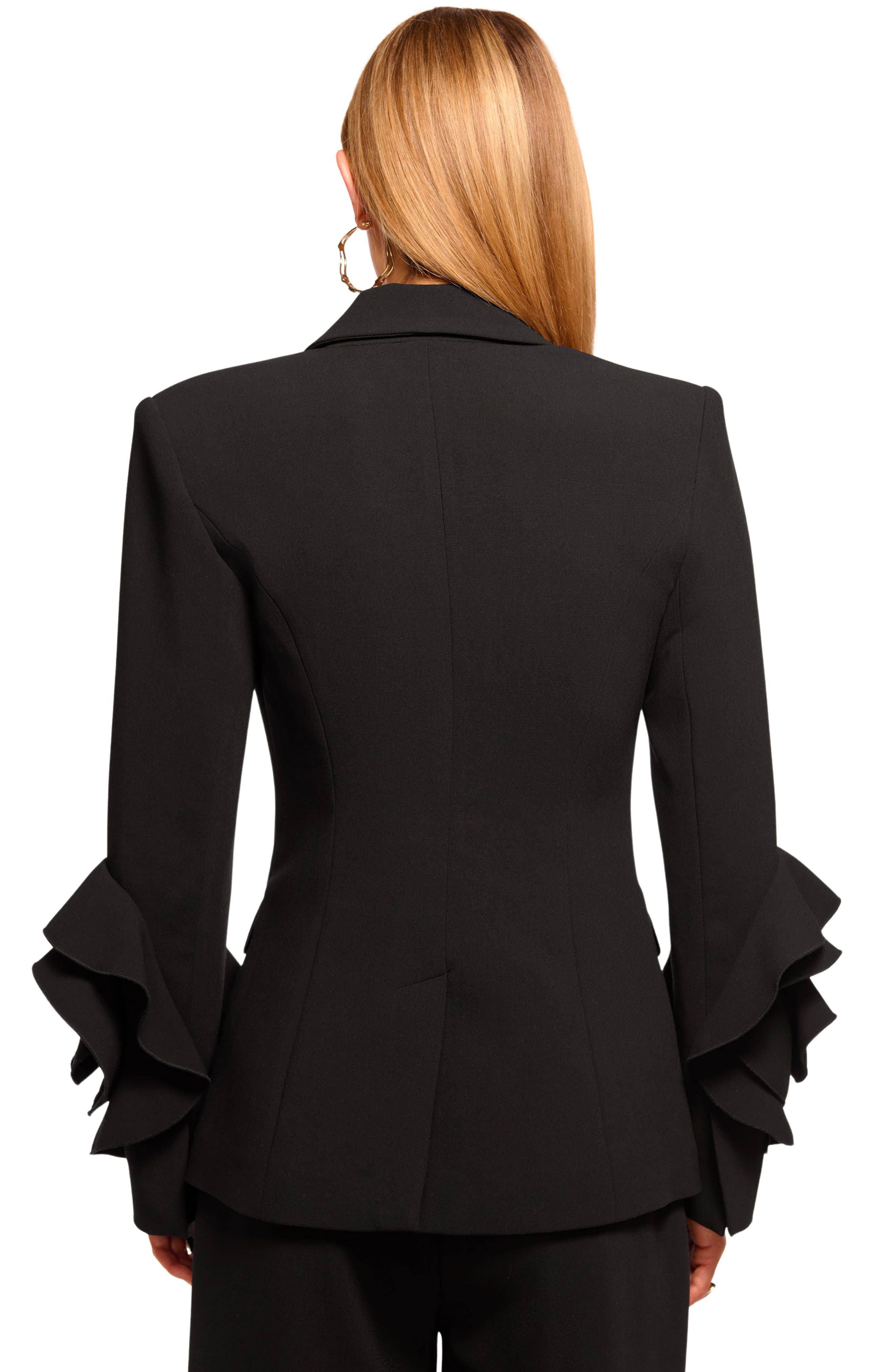 Leah Ruffle Sleeve Blazer - image 2