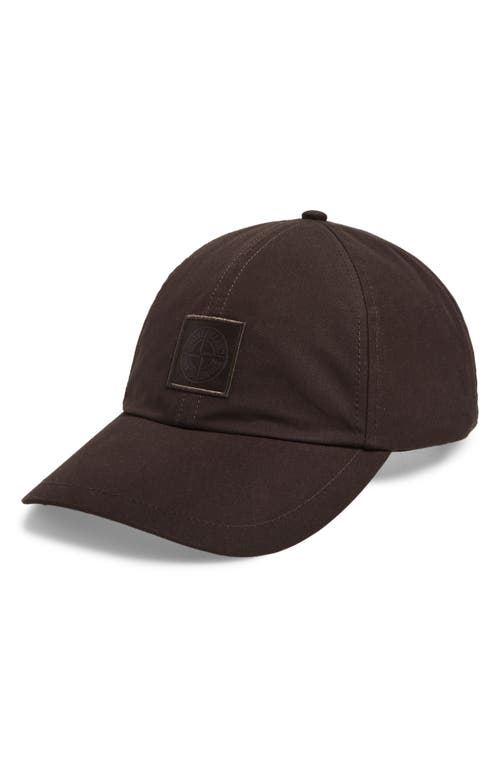 Stone Island Ghost Compass Logo Patch Baseball Cap In Brown