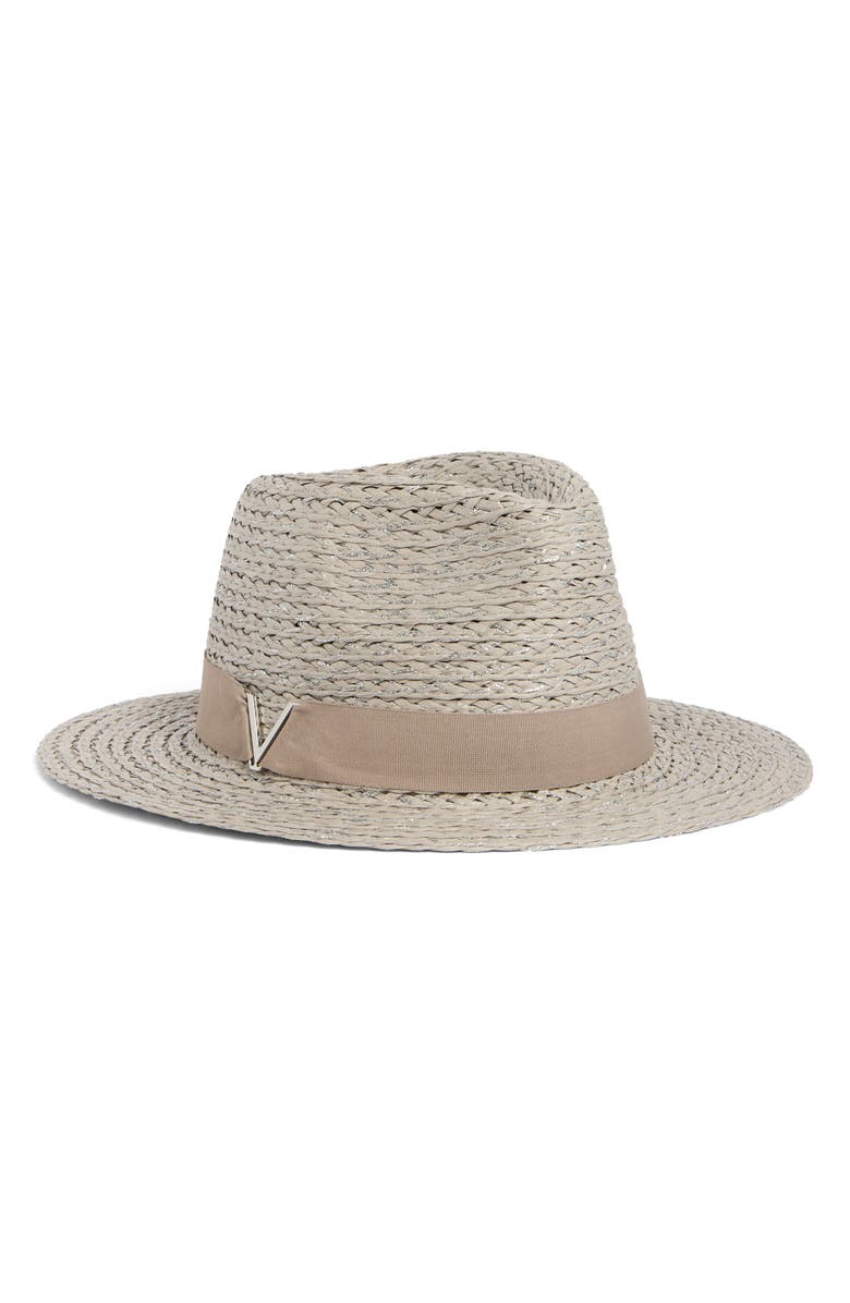 Vince Camuto Lala Metallic Panama Hat, Main, color,