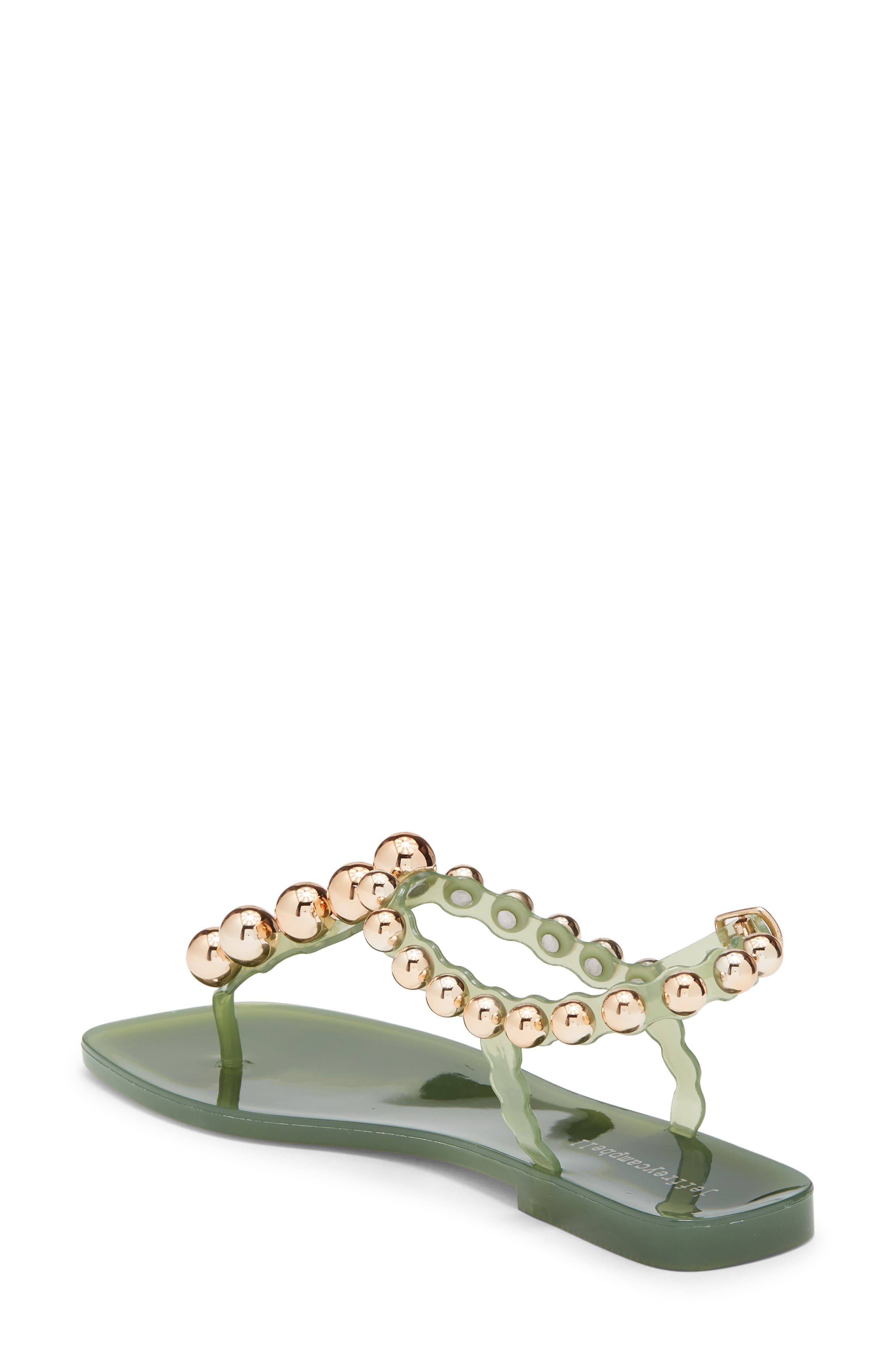 Jeffrey Campbell Plated Embellished Sandal, Alternate, color, Green Gold